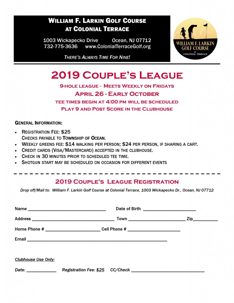 Couples League  2019 form